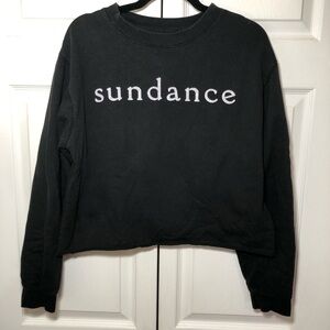 Sundance Black Raw Edge Crop Sweatshirt Size M